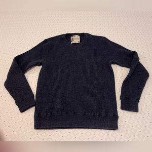 GAP Y2K Navy Blue Ribbed Knit Cotton and Wool Blend V-Neck Sweater Men’s Medium